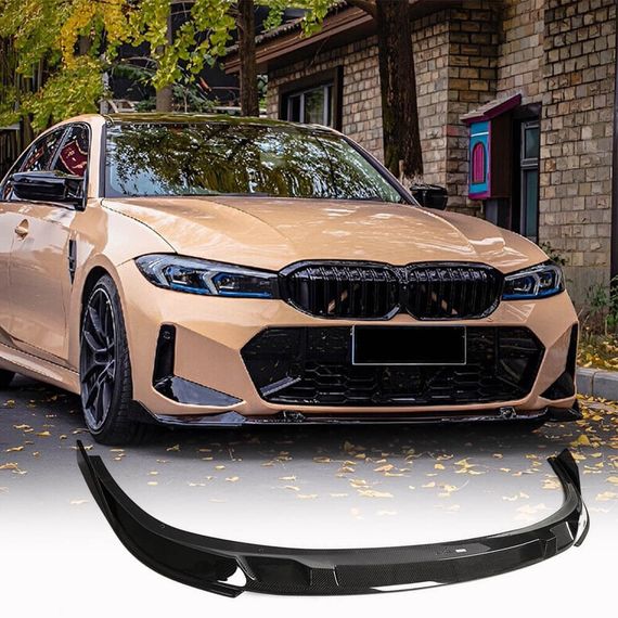 Накладка на передній бампер Lip V2 (для M-Sport 2022-2025, Карбон) для BMW 3 серія G20/21 2018- рр