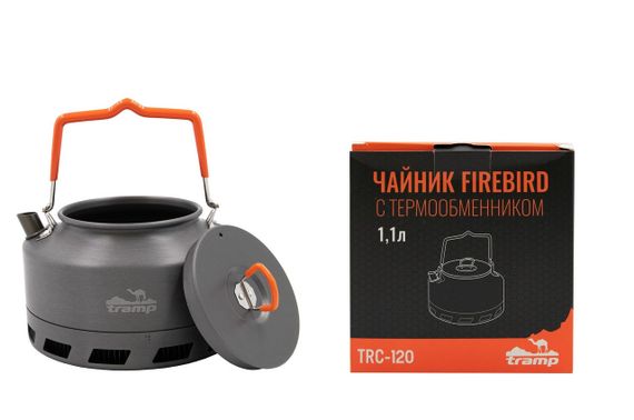Чайник туристичний Tramp Firebird 1,1л з теплообмінником, Похідний чайник трамп для багаття, Чайник для кемпінгу і риболовлі