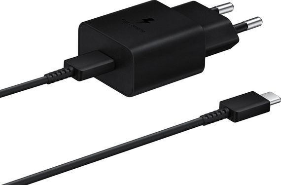 Мережевий зарядний пристрій Samsung 15W Power Adapter Type-C+Cable - Black (EP-T1510XBEGEU)