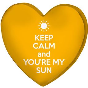 Подушка сердце 3D Keep calm and you`re my sun 40х40х7,5 см (3DPS_15L054)