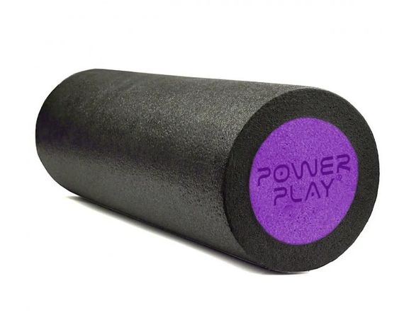 Масажний ролик (роллер) гладкий PowerPlay 4021 Fitness Roller Чорно-фіолетовий 30x15 см (PP_4021_BL/Purple_(30*15))