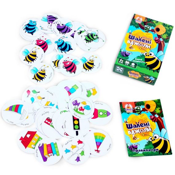 Дитяча настільна гра "Шалені бджоли" VT8077-06, 54 фішки, правила гри | Зображення 1