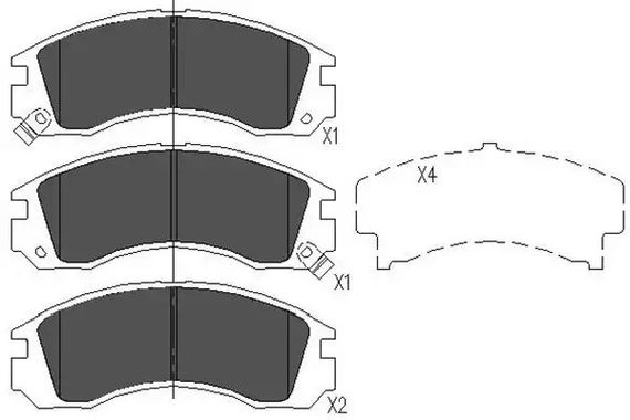 Колодки передні гальмівні Outlander 12-/Peugeot 4007 07-, KAVO PARTS (KBP5503) | Зображення 1