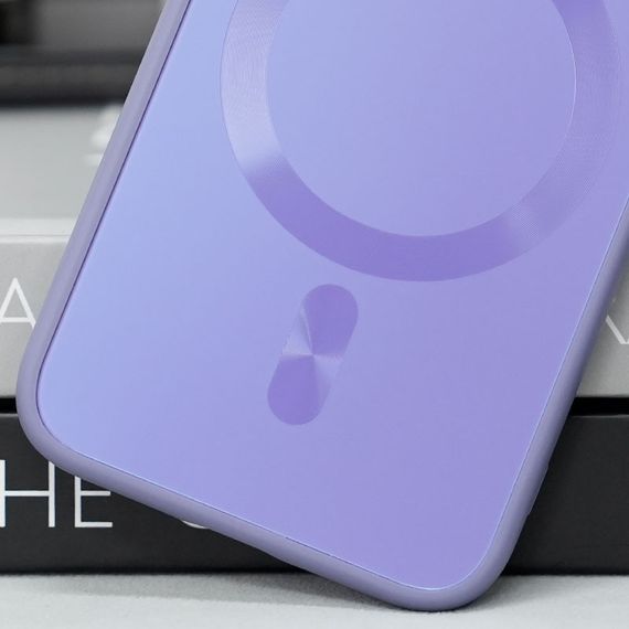 Чохол TPU+Glass Sapphire Midnight with MagSafe для Apple iPhone 12 (6.1") Бузковий / Dasheen, Загартоване скло | Зображення 1