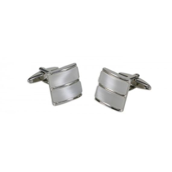 Запонки Lindenmann 3158 з білим котячим оком