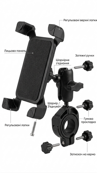 Підставка для мобільного телефону на велосипед SJJ-001 Feel Fit чорний | Зображення 7