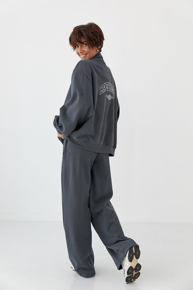 Зимовий спортивний костюм з написами - темно-сірий цвет, S/M (є розміри) | Зображення 1