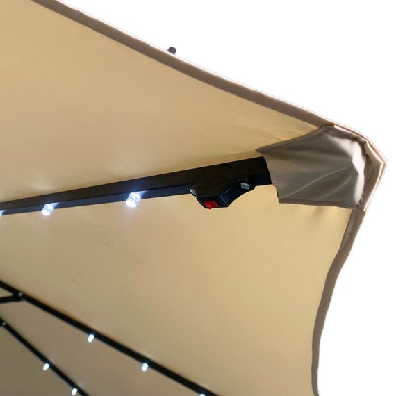 Зонт садовый Bonro B-7012LP с подсветкой LED 3 м 8 спиц бежевый для дачи и террасы 42400512 | Зображення 3