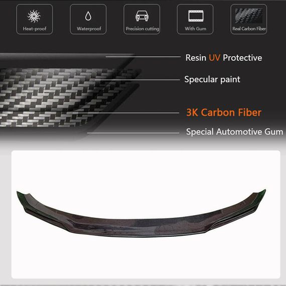 Накладка на передній бампер Lip V5 (для M5 F90 2020-2024, Карбон) для BMW 5 серія G30/31 рр | Зображення 2