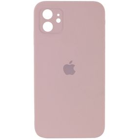 Чехол Silicone Case Square Full Camera Protective (AA) для Apple iPhone 11 (6.1") Рожевий/Pink Sand