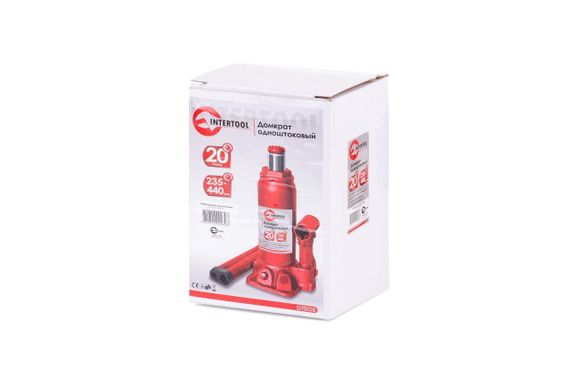 Домкрат гидравлический Intertool - 20 т х 440 мм одноштоковый (GT0028) | Зображення 3