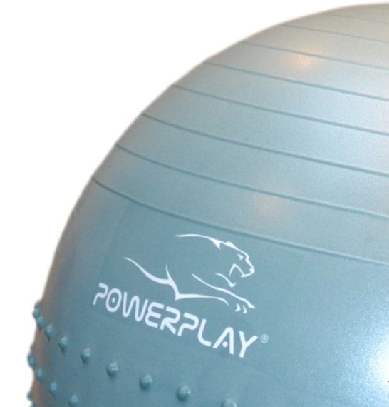 М'яч для фітнесу (фітбол) напівмасажний PowerPlay 4003 Ø65 cm Gymball  Зелений + помпа | Зображення 3
