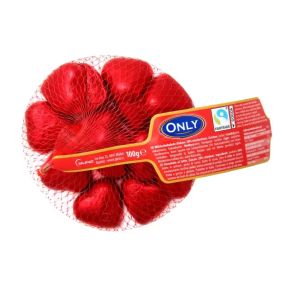 Шоколадные сердечка в сетке Only, 100г (Австрия)