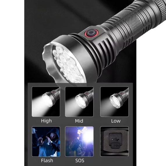 Ліхтар W5201-1-19 Ultra Bright LED, 3200 люмен, XPRO, 1x18650, індикація заряду, ЗУ Type-C (47361-5201_279) | Зображення 6