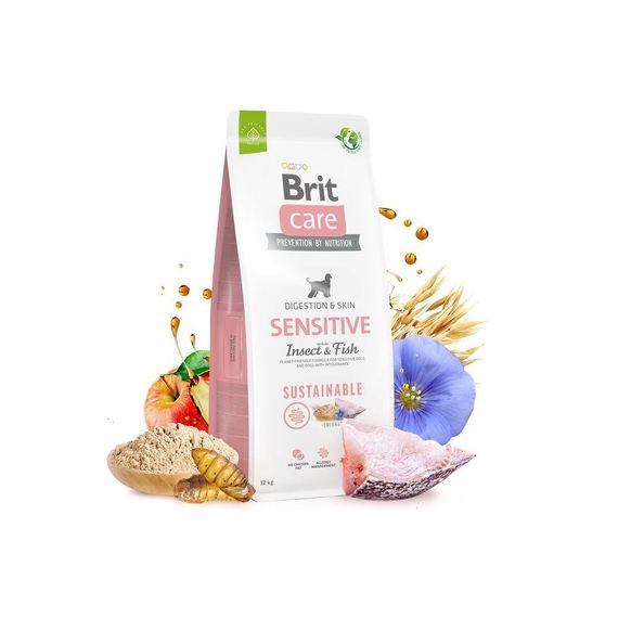 Корм сухий Brit Care Dog Sustainable Sensitive для собак з чутливим травленням з рибою та комахами 12 кг | Зображення 5