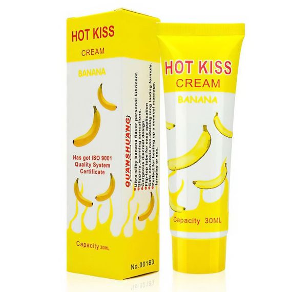 Гель-лубрикант увлажняющий Hot Kiss на водной основе со вкусом банана 30 мл | Зображення 1