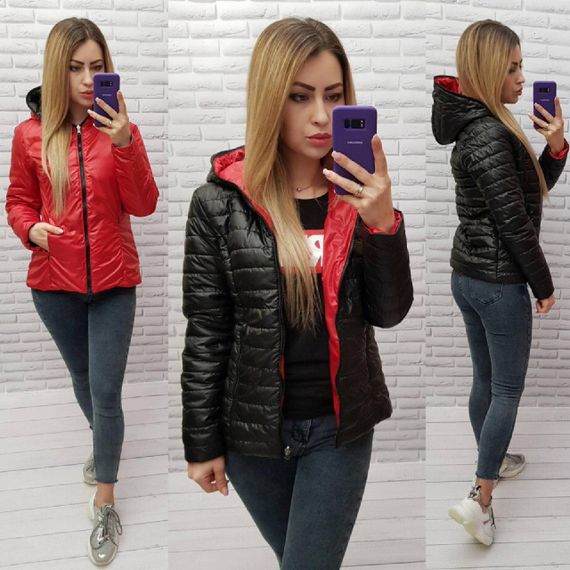 Куртка двостороння, арт.185, чорний / червоний | Зображення 5