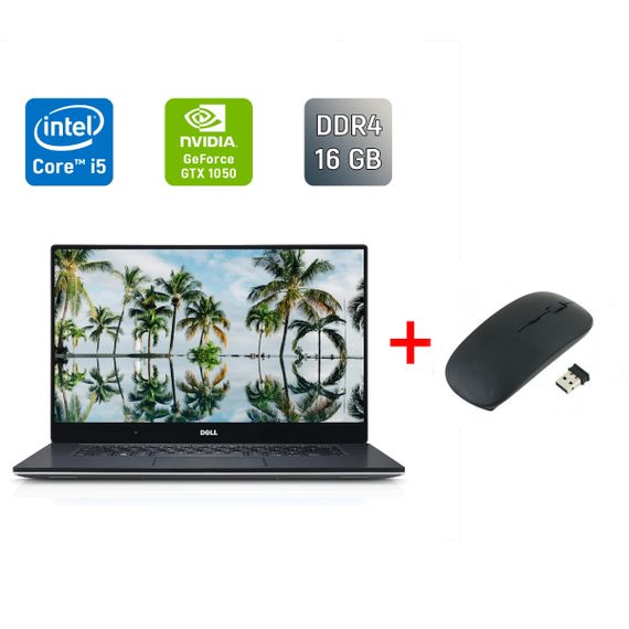 Игровой ноутбук Dell XPS 15 9560 / 15.6" (1920x1080) IPS / Intel Core i5-7300HQ (4 ядра по 2.5 - 3.5 GHz) / 16 GB DDR4 / 512 GB SSD / nVidia Geforce GTX 1050, 4 GB GDDR5, 128-bit / Windows 10 б/у + Подарок Беспроводная мышь / USB