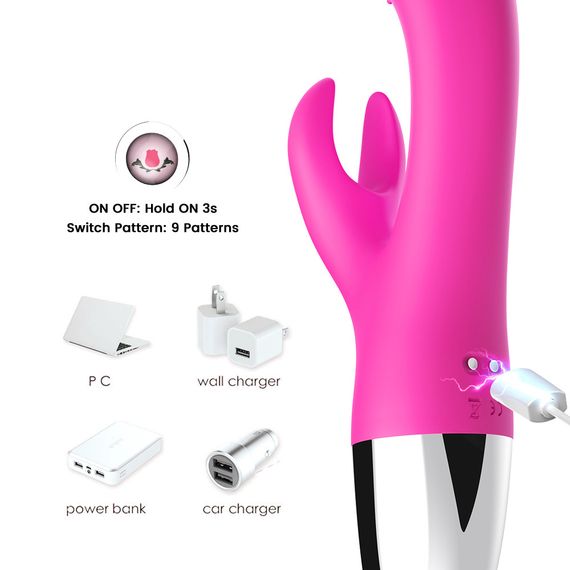 Вібратор з подвійною стимуляцїєю Rabbit pink Sex Aura | Зображення 3