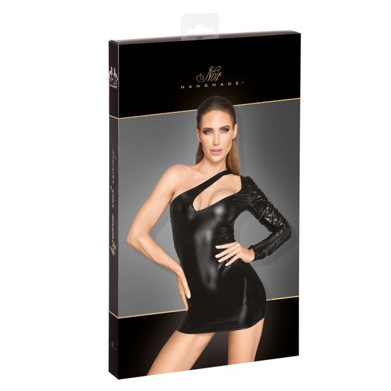 Платье на один рукав винил F199 Noir Handmade S Sex Aura | Зображення 2