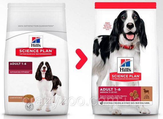 Сухой корм для собак средних пород Hills Science Plan Adult Medium Lamb & Rice с ягненком и рисом 14 кг 604357 | Зображення 3