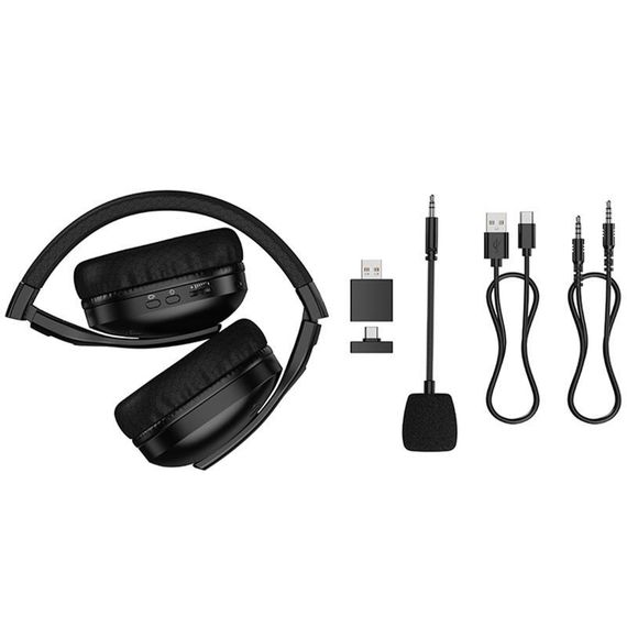 Накладні бездротові навушники Hoco W114 Magic +3.5mm+2.4G Black | Зображення 2