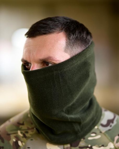 Баф флісовий олива тактичний шарф труба чоловічий бафф для військових маска підшоломник для активного | Зображення 1