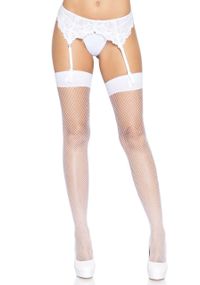 Leg Avenue Backseam Thigh Highs OS White