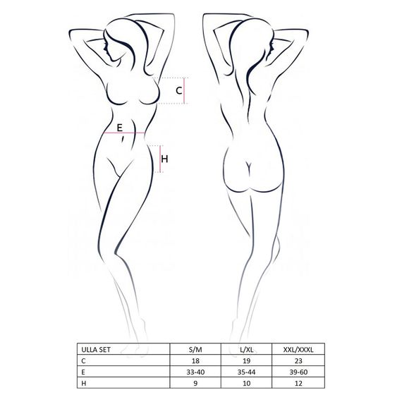 Комплект білизни Passion ULLA SET S/M, black, напівпрозорий ліф, трусики, пояс | Зображення 4