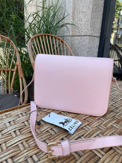 Сумка жіноча Celine Teen Triomphe Bag in Shiny Calfskin Pink Селін пудра DN063 | Зображення 8