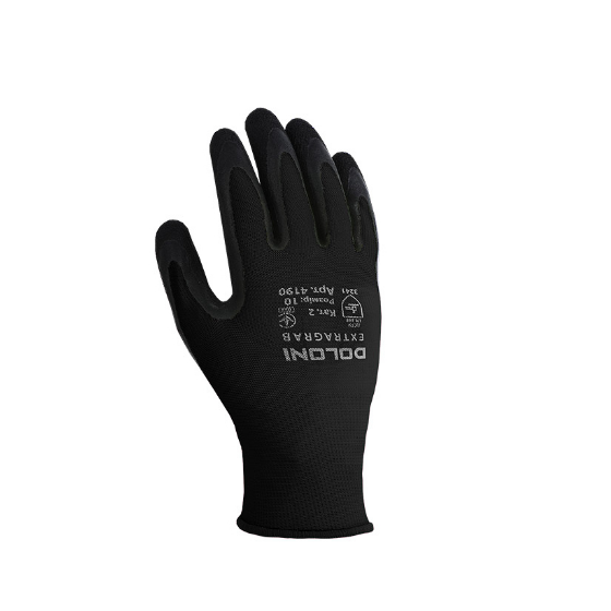 Рукавички 4190 трикотаж латексне покриття неповне обливання р.10(XL) чорний ДКГ
