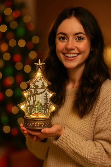 Новорічний сніжний світильник-декор LED Ялинка HC-S040 (47347-HC-S040_730)