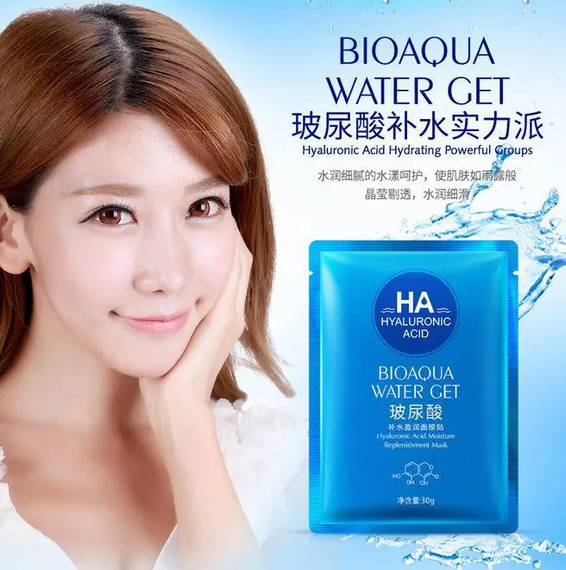 Тканинна маска для обличчя Bioaqua HA Hyaluronic Acid Water Get | Зображення 1