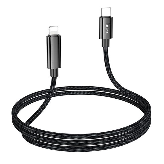 Дата кабель Hoco U125 Benefit 27W Type-C to Lightning with display (1.2m) Black | Зображення 3
