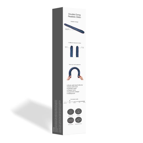 Фалоімітатор подвійний Strap-On-Me DOUBLE DONG REALISTIC DILDO - SNAKY METALLIC COLOR | Зображення 3