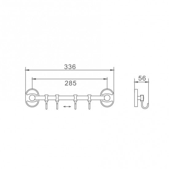 Вішалка для рушників 4 гачка Frap F1915-4 | Зображення 1