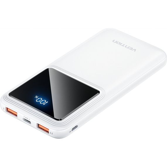 УМБ Vention 10000mAh 22.5W 3A PD,QC3.0, Micro-USB,USB-C,2xUSB-A, LED Display,White | Зображення 6
