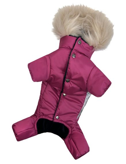 Зимовий комбінезон для дівчаток хутро малиновий AD-31 | Зображення 4