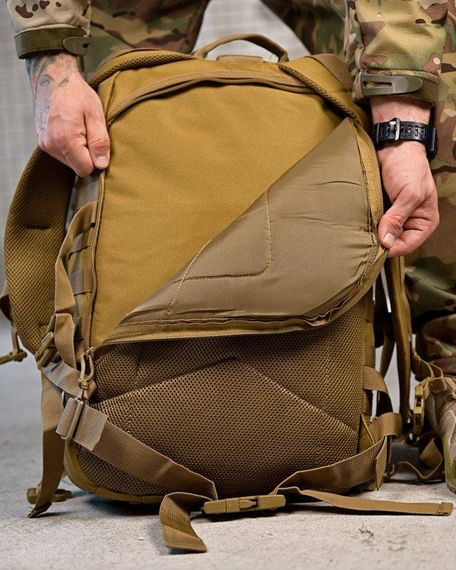 Мілітарі рюкзак 45 л тактичний наплічник для походів армійський рюкзак для полювання та риболовлі койот | Зображення 7