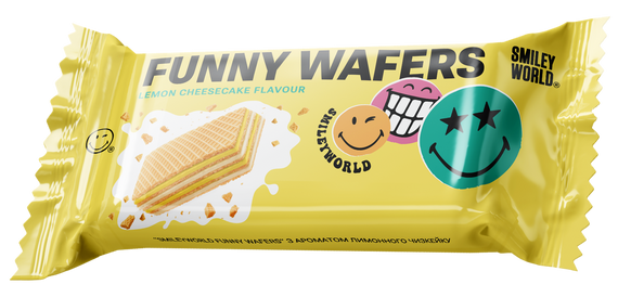 Вафлі з начинкою SmileyWorld FUNNY WAFERS з ароматом лимонного чизкейку 400г (214521) | Зображення 2
