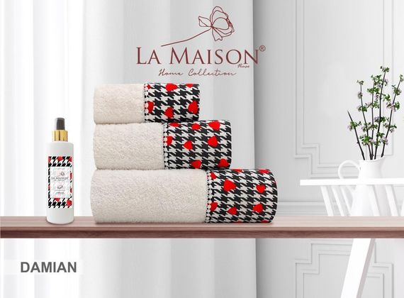 Подарунковий набір рушників La Maison, 3 шт. з ароматом Damian | Зображення 1
