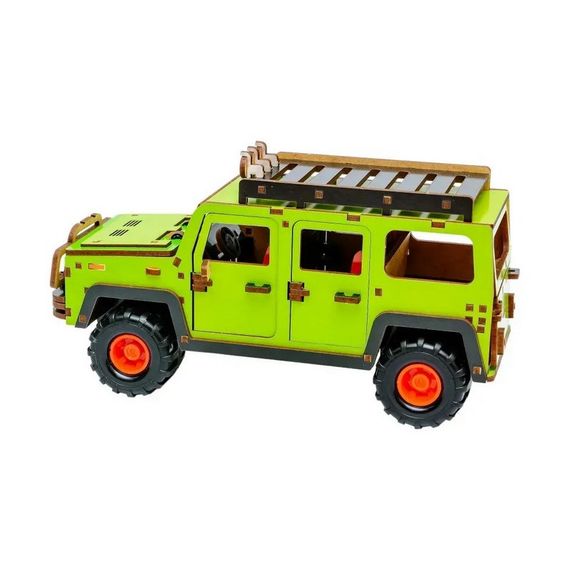 Деревянный 3D конструктор "Внедорожник" Puz-00951, 123 детали | Зображення 3