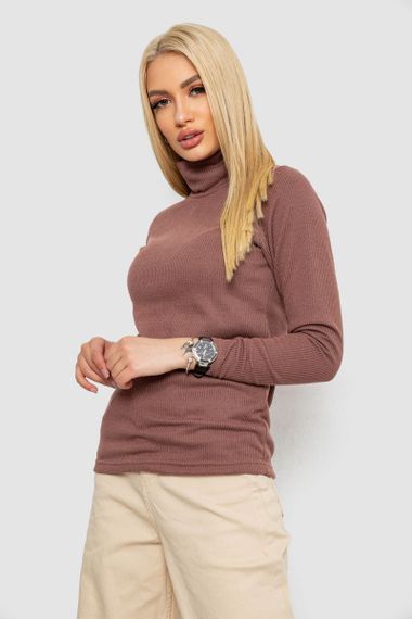 Гольф жіночий на флісі в рубчик, колір мокко, 238R329 | Зображення 2