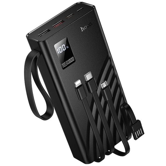 Портативное ЗУ Power Bank Hoco J155 Shine 22.5W+PD20W with 4 cables 20000 mAh Black | Зображення 1