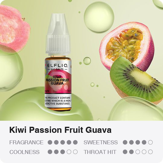 Рідина ELFLIQ 30мл 5%. Ківі Маракуя Гуава (Kiwi Passionfruit Guava) | Зображення 2