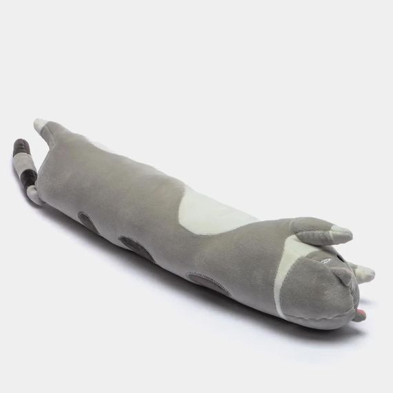 Мягкая игрушка-подушка Кот Батон 70 см, Серая / Детская плюшевая игрушка Кот обнимашка | Зображення 4