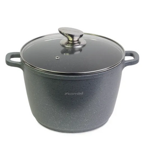 Каструля литий алюміній глибока 6,2л 24*16,5см скляна кришка а/п Granite 4427 KAMILLE