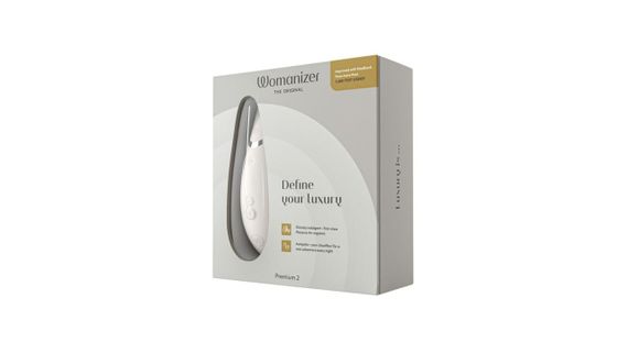 Вакуумний кліторальний стимулятор Womanizer Premium 2 Grey – водозахист, магнітна USB-зарядка, силікон | Зображення 8