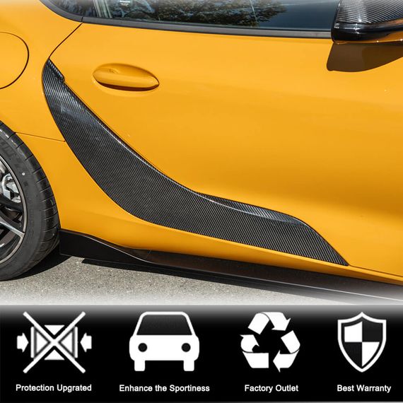 Накладки на двері (Карбон) для Toyota Supra 2019- рр | Зображення 2