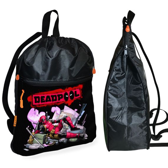 Рюкзак-мішок для взуття, спортивної форми Дедпул дитяча сумка для змінки з розширювачем (01237)